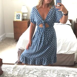 SOLD 🚩🚩 Baby Blue Two-Way Polka Dot Dress M